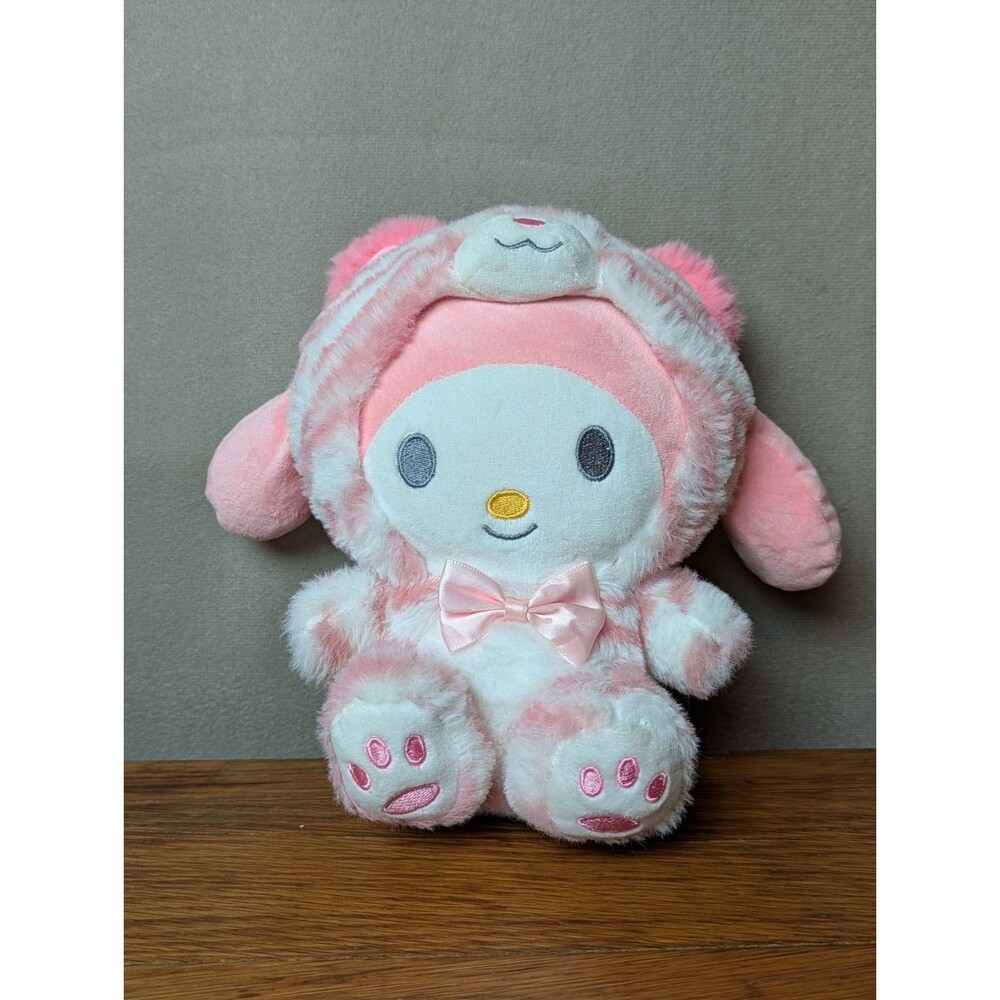 My Melody Plush In Cute Pink hooded tiger Costume hello kitty sitting plush 8"